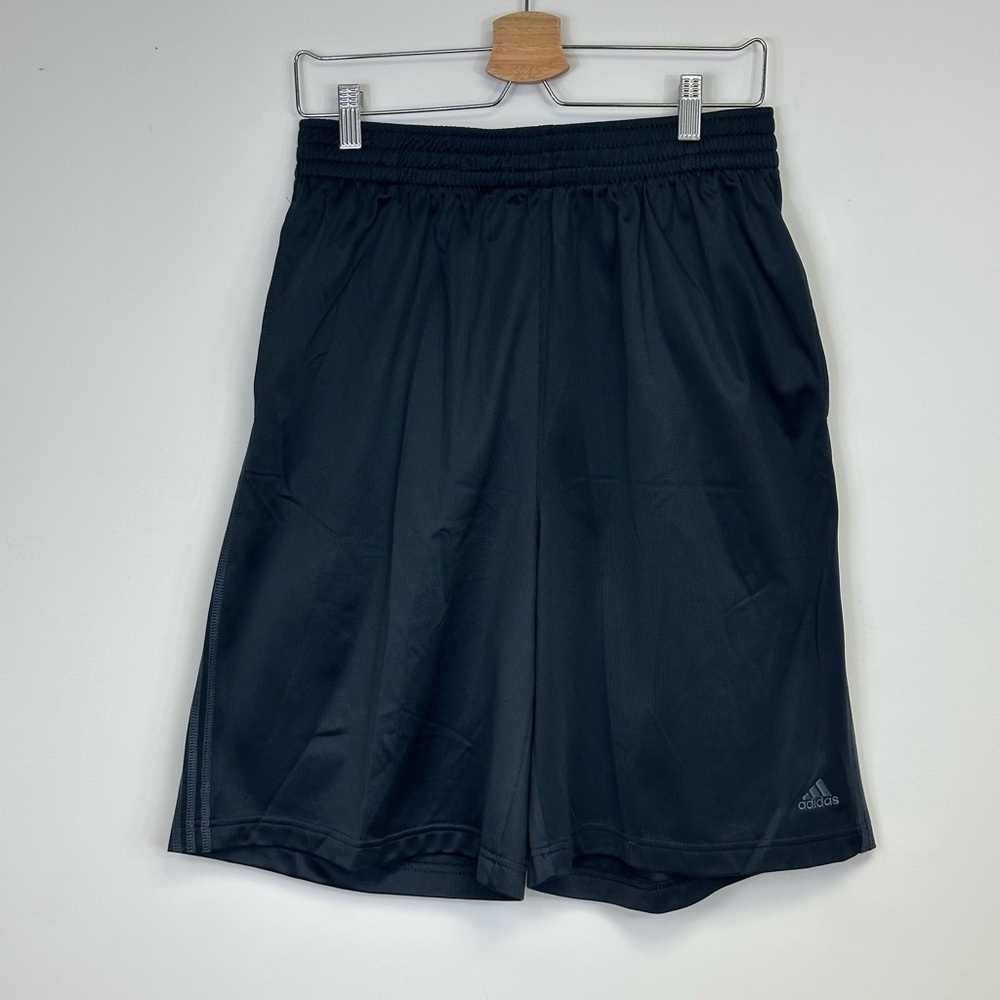 NWT Sz L Adidas Topstitch Athletic Short Black/Grey Two Pocket